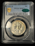 1941-D PCGS MS67+ CAC Walking Liberty Half Dollar Toned