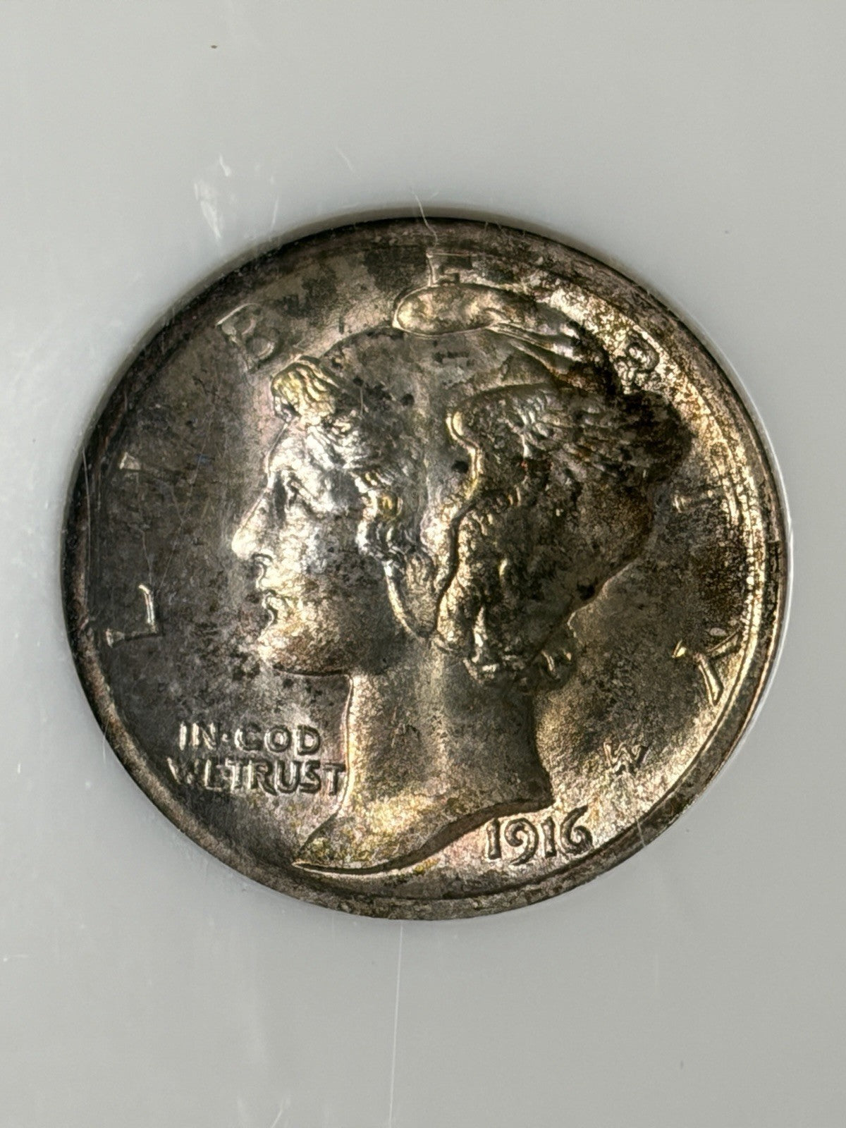 1916 NGC MS67 FB Mercury Dime Toned