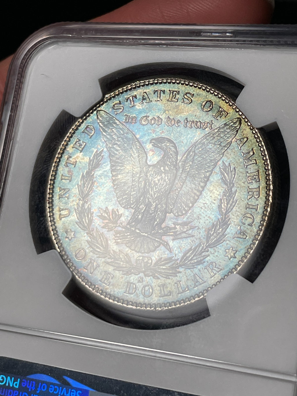 1881-S NGC MS67 Morgan Silver Dollar Blueberry Reverse Toned