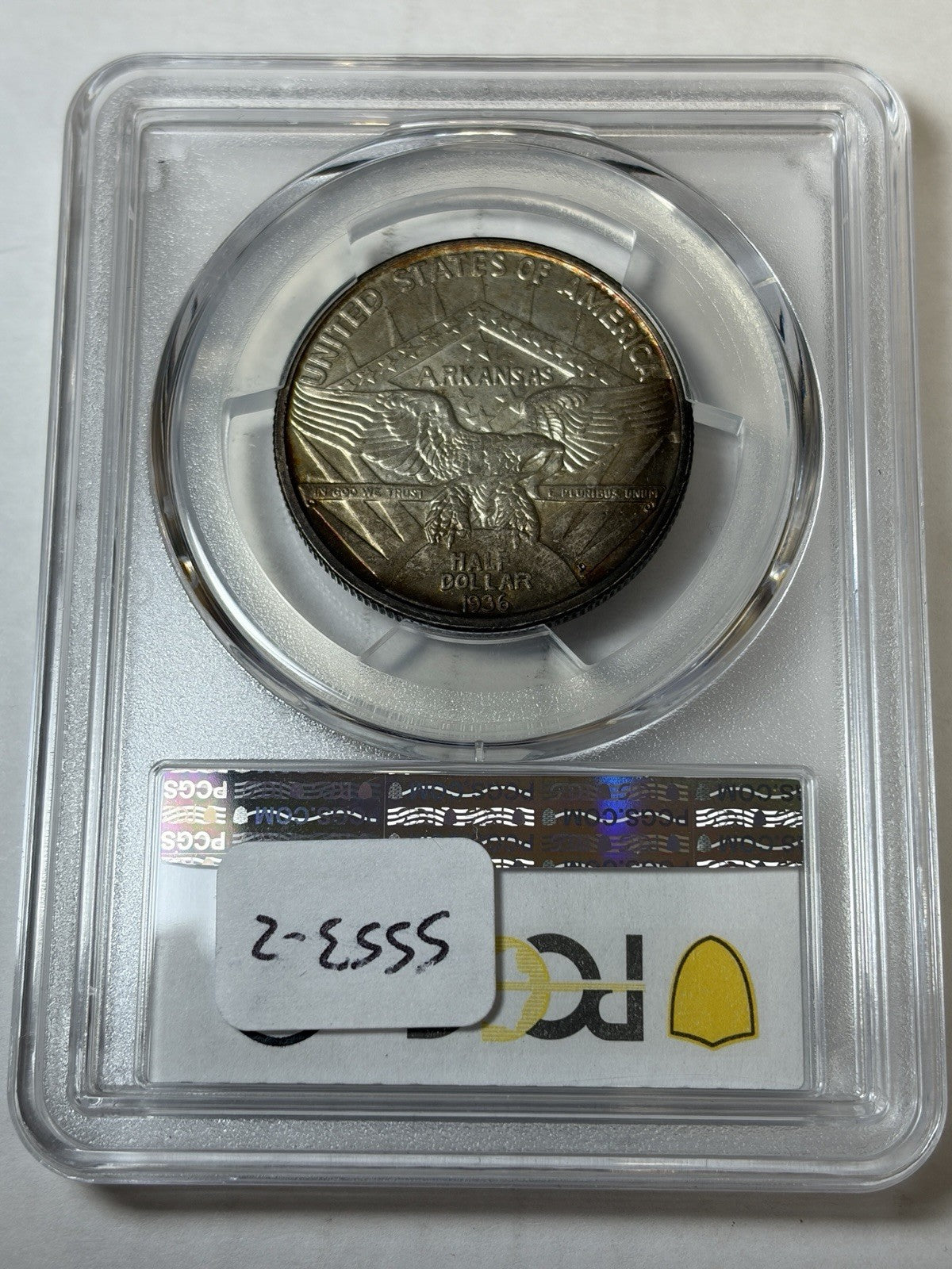 1936-D PCGS MS66 Arkansas Commemorative Half Dollar Toned