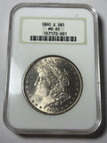 1890-S NGC MS65 Morgan Dollar Old Fatty Holder