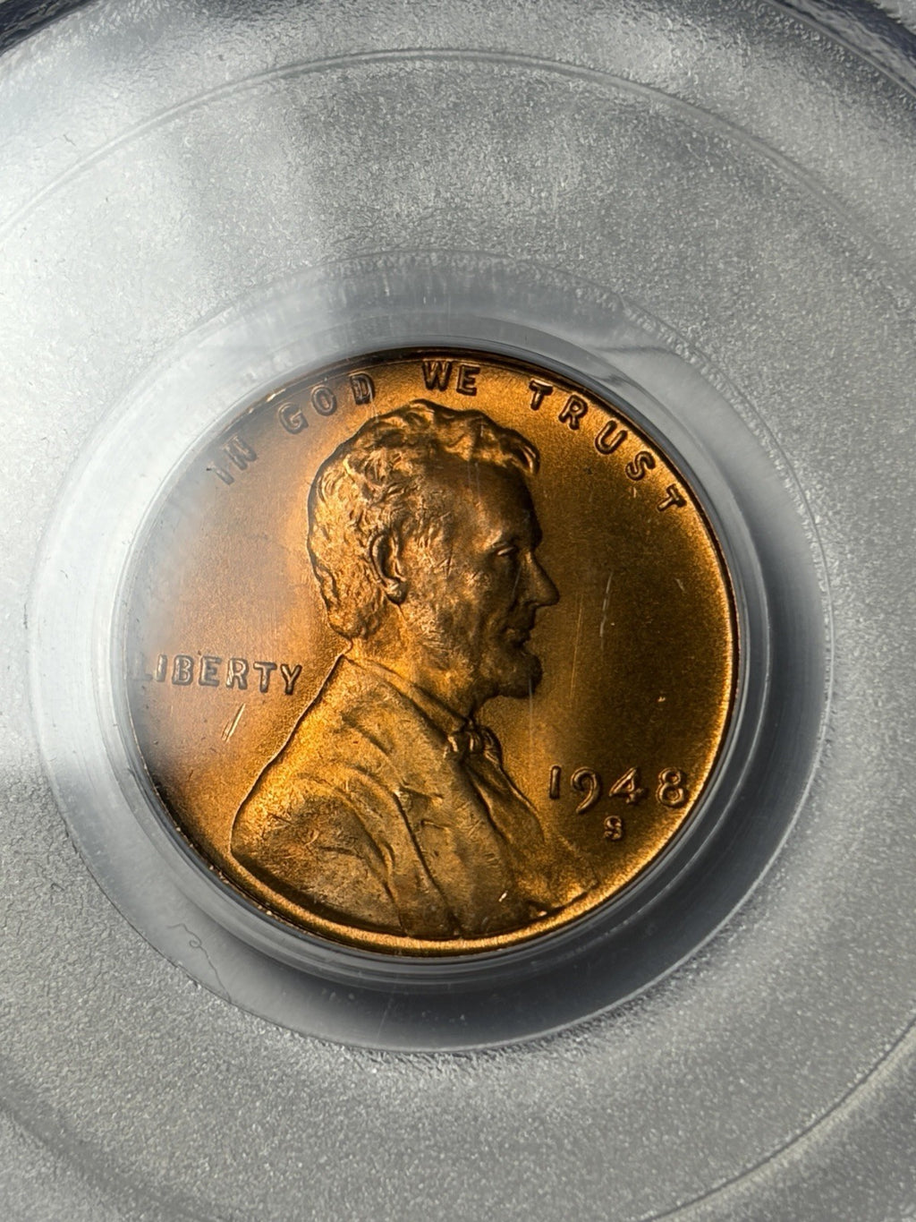 1948-S PCGS MS66 RD Lincoln Wheat Cent Old Blue Holder