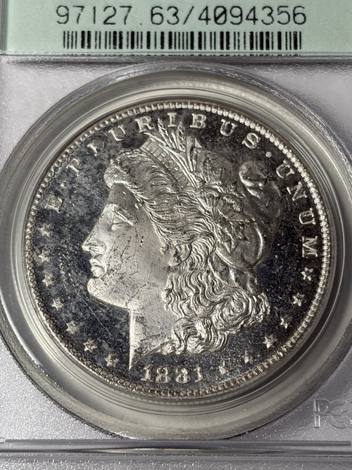 1881-CC PCGS MS63 DMPL Morgan Silver Dollar Old Green Holder