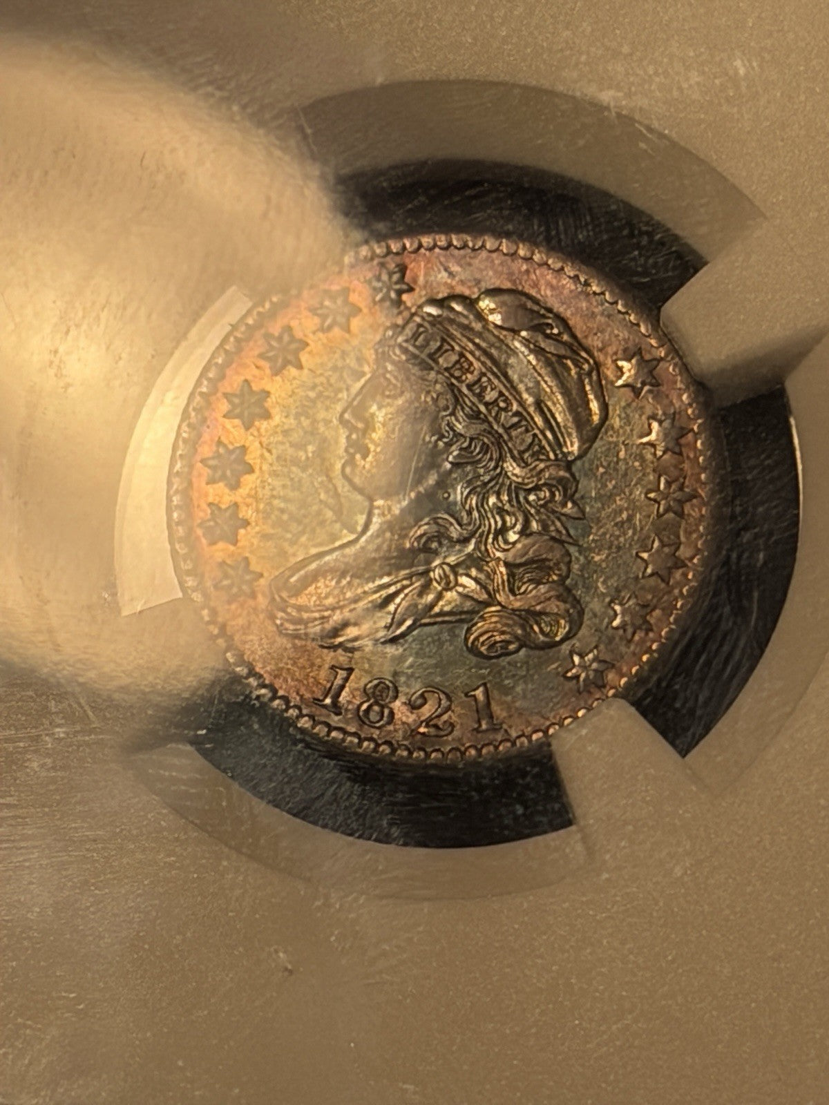 1821 NGC MS64 Large Date Capped Bust Dime JR-7