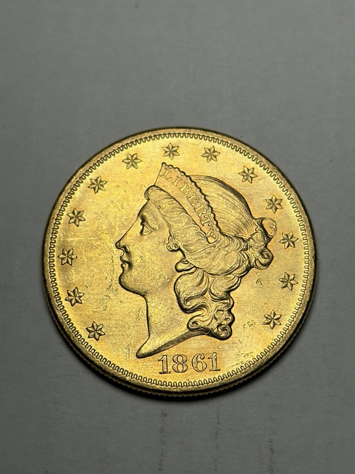 1861 Gold Double Eagle High Grade Details