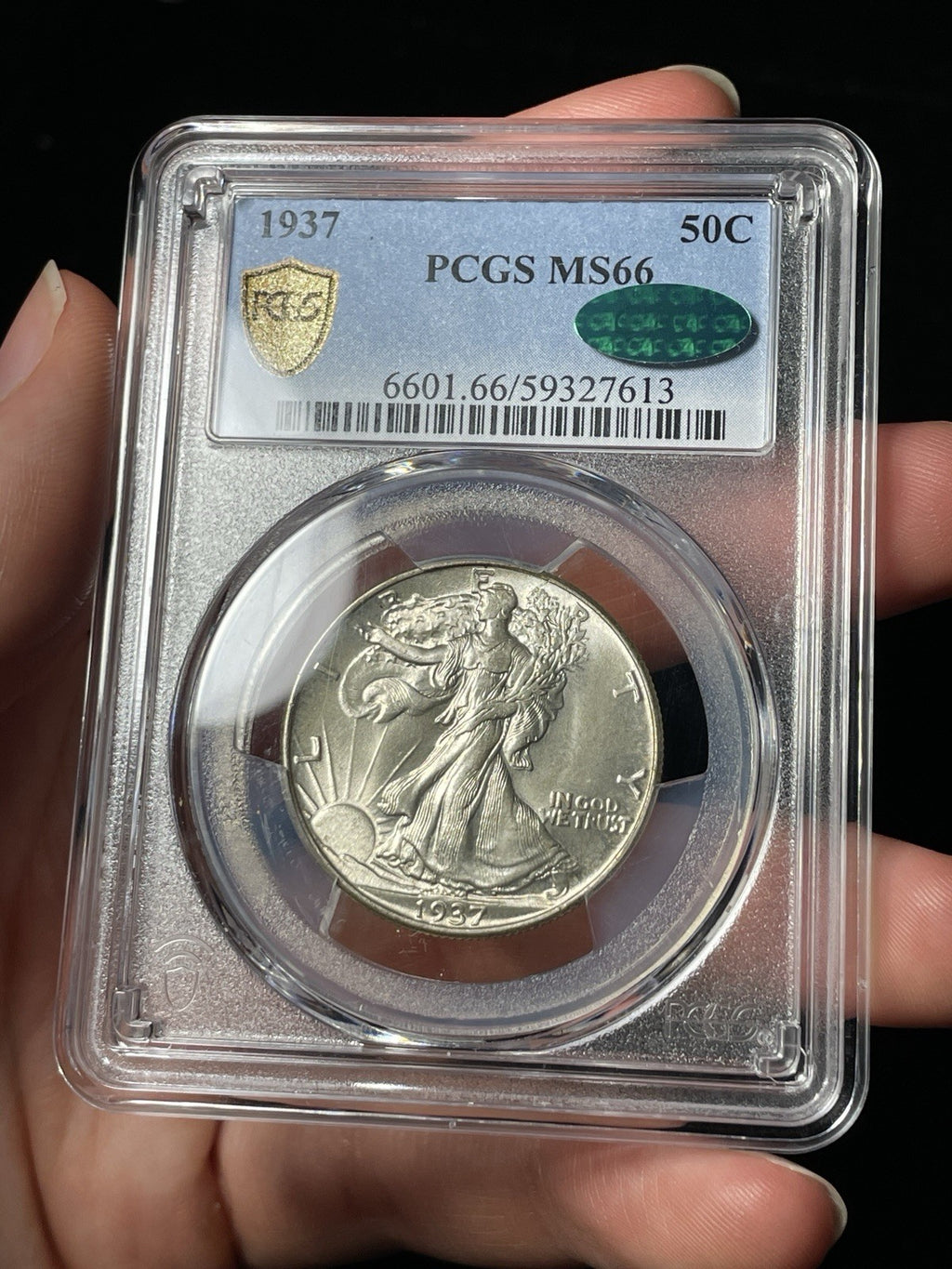 1937 PCGS MS66 CAC Walking Liberty Half Dollar