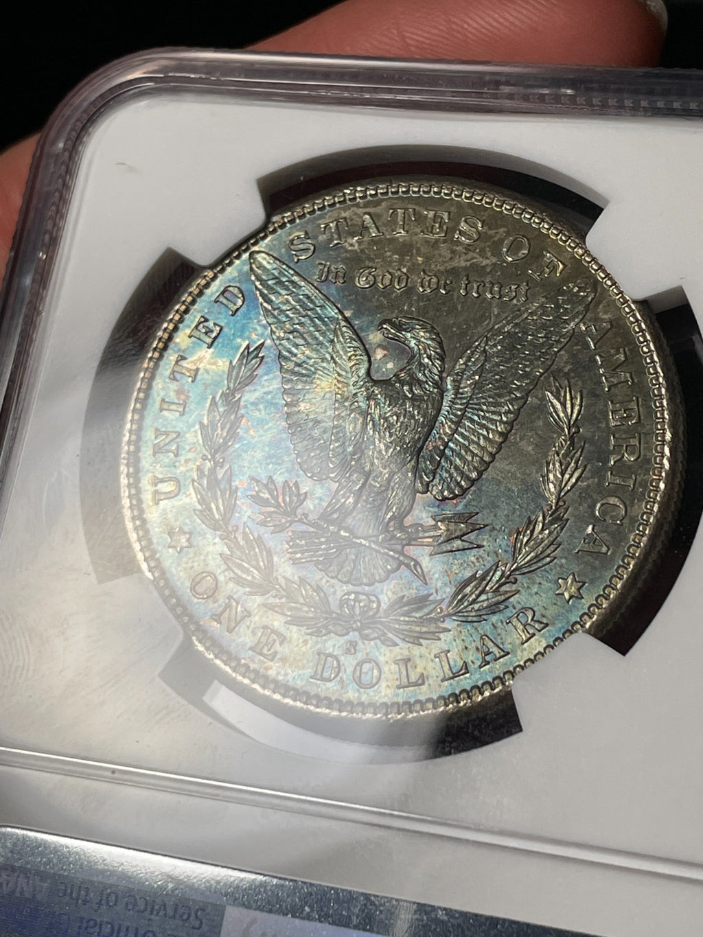 1881-S NGC MS67 Morgan Silver Dollar Blueberry Reverse Toned