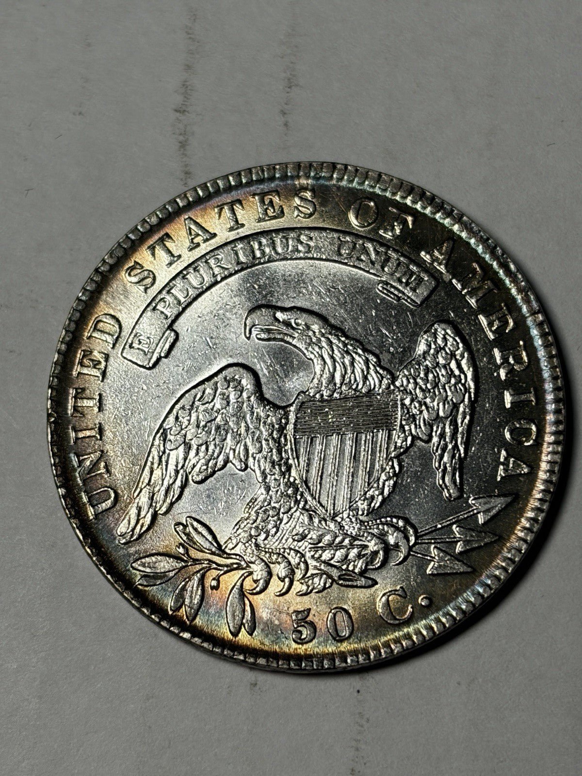 1835 Capped Bust Half Dollar Toned Details