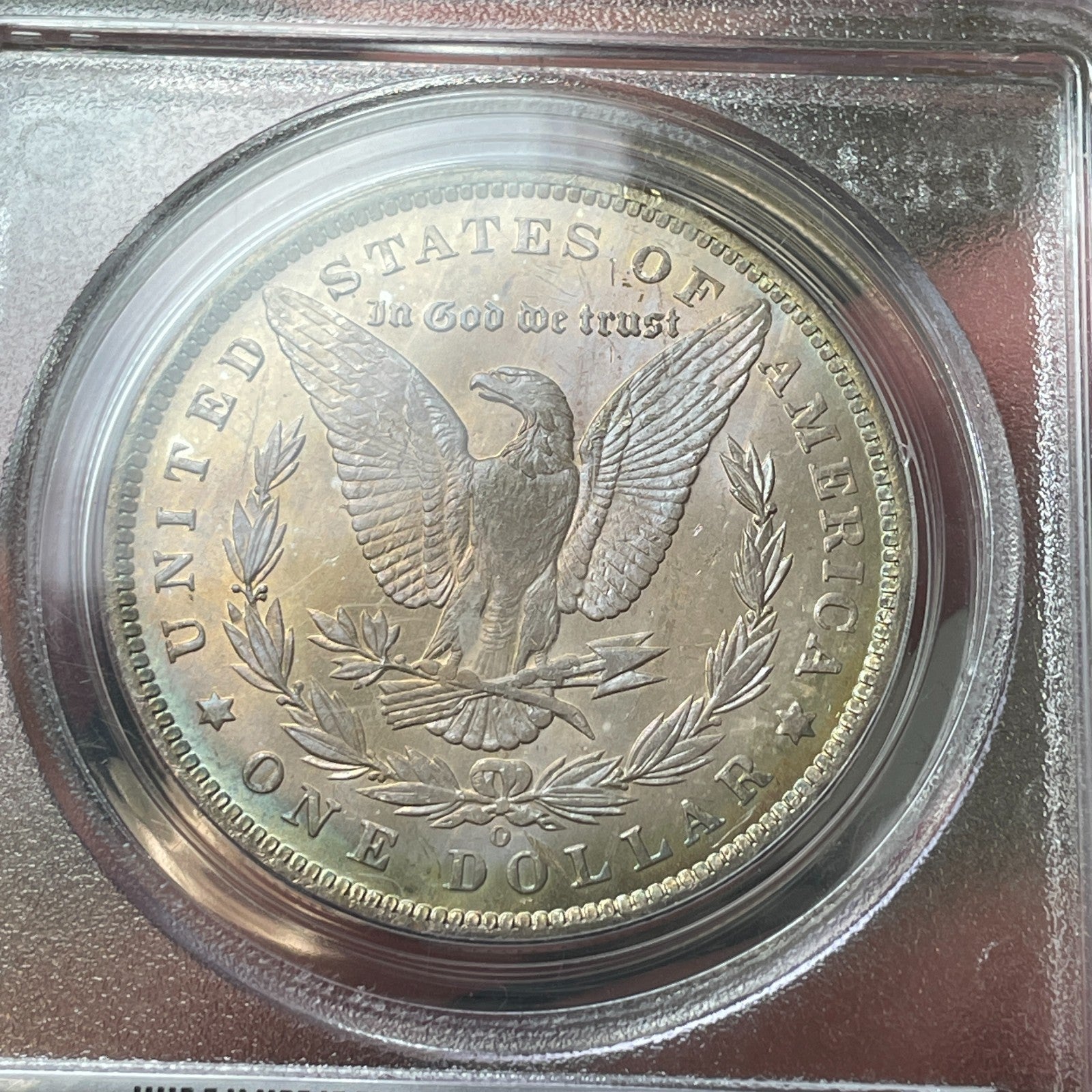 1885-O PCGS MS65 CAC Morgan Silver Dollar Dual Sided Toner PQ Coin