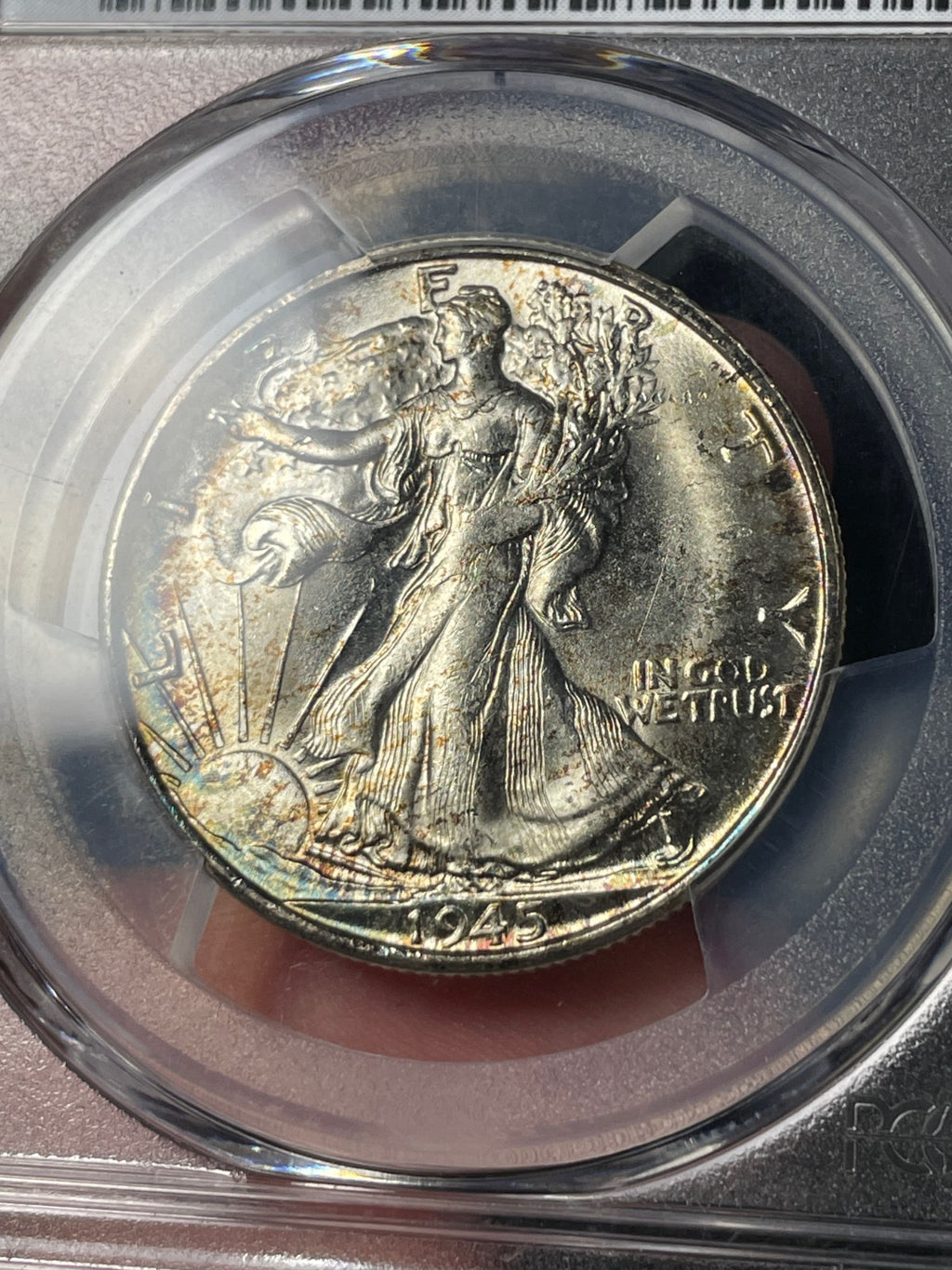1945-S PCGS MS66+ Walking Liberty Half Dollar Toned High Grade