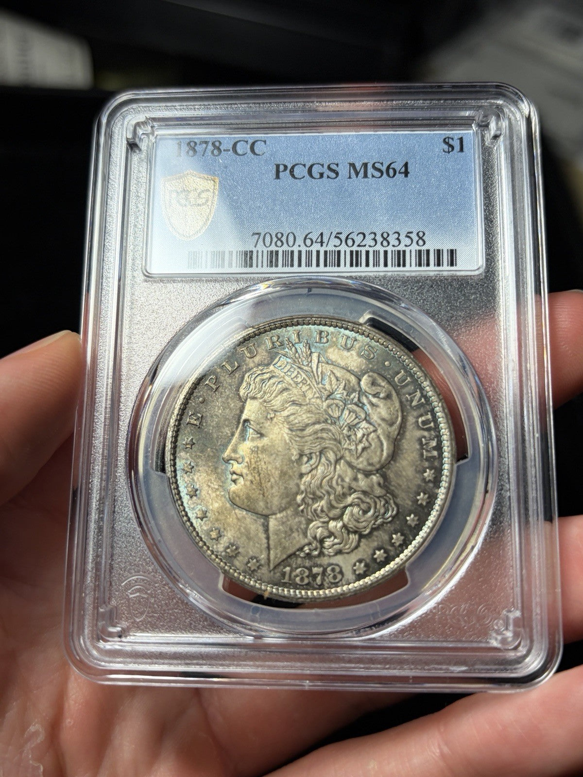 1878-CC PCGS MS64 Morgan Silver Dollar Toned Original