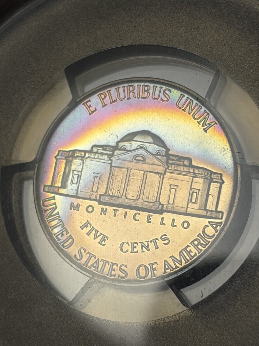 1938 PCGS PR68 Jefferson Nickel Proof Rainbow Toned