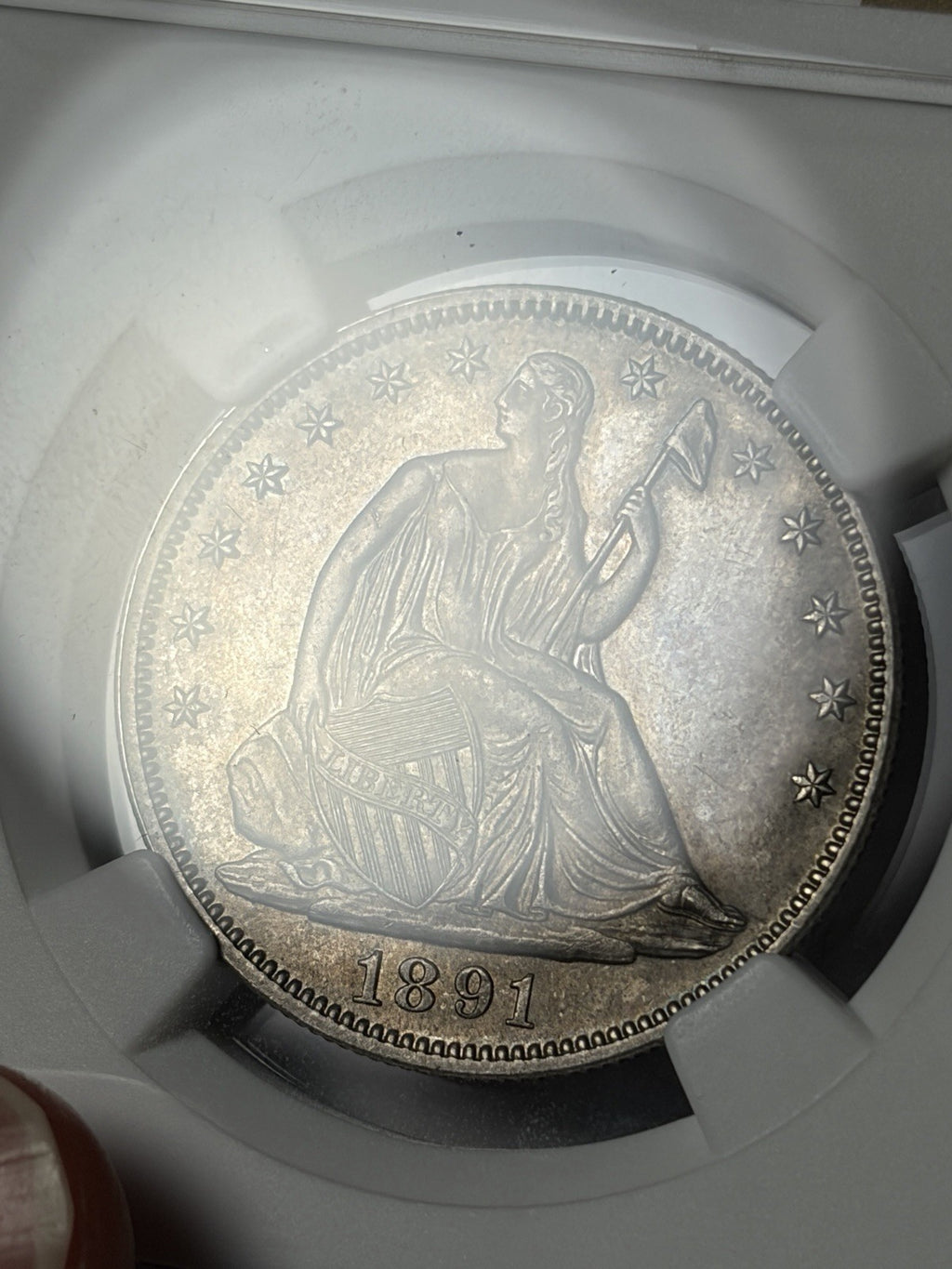 1891 NGC MS62 Seated Liberty Half Dollar Toned