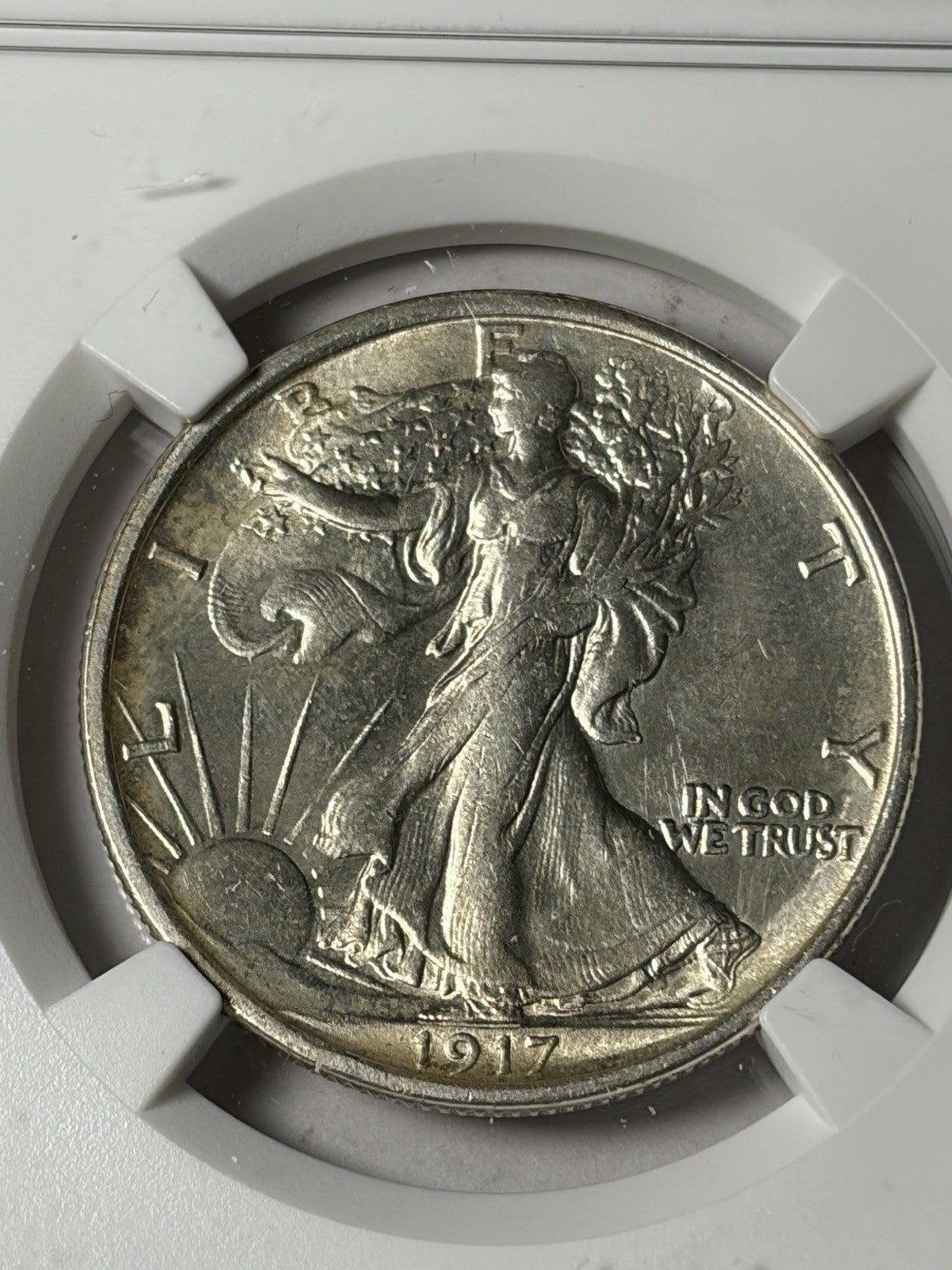 1917-S NGC MS62 Reverse Mint Mark Walking Liberty Half Dollar