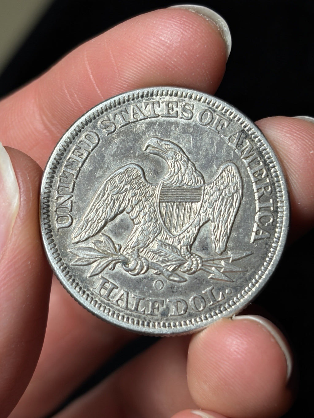 1854-O With Arrows Seated Liberty Half Dollar