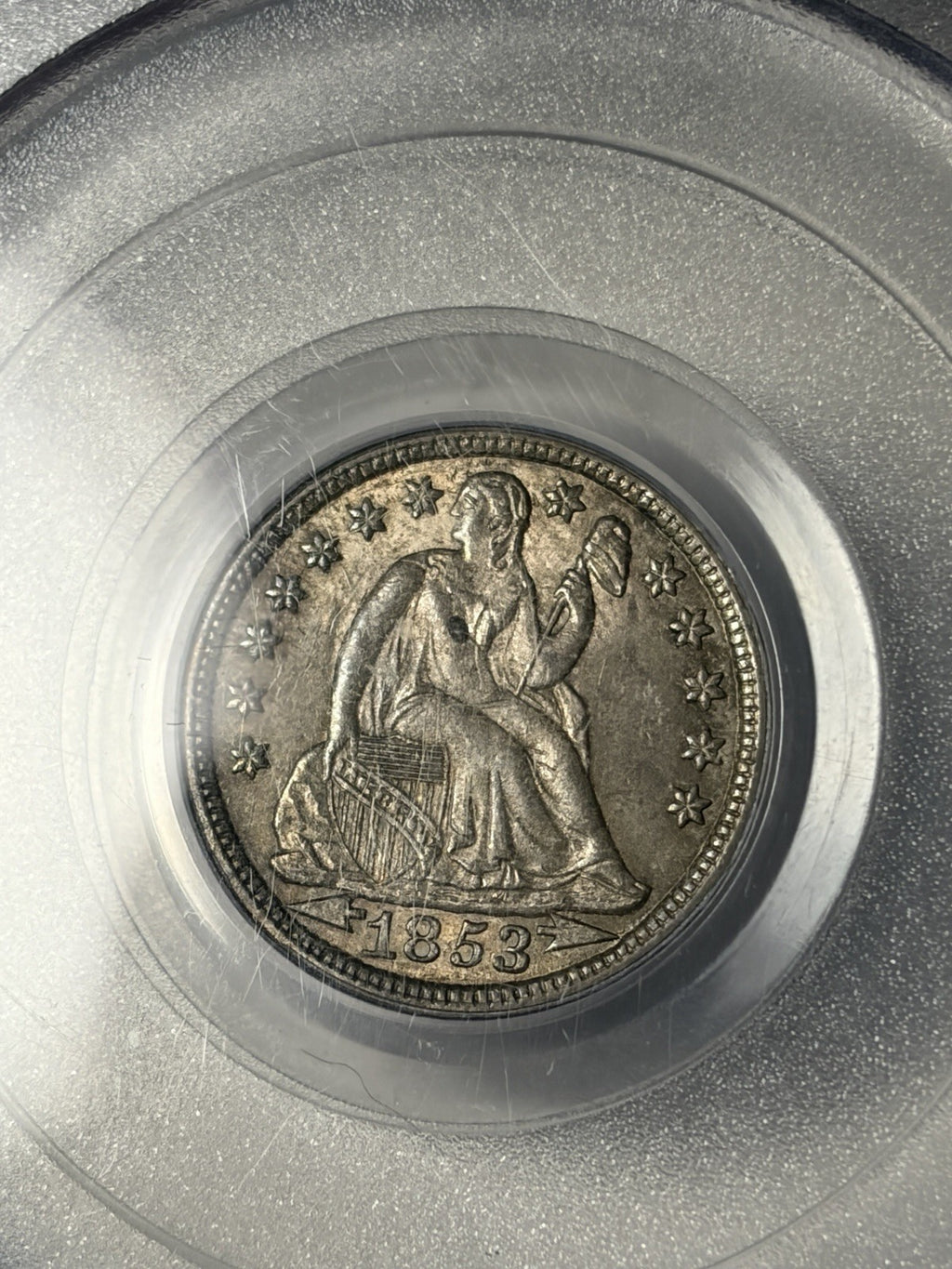 1853 PCGS MS64 With Arrows Seated Liberty Dime