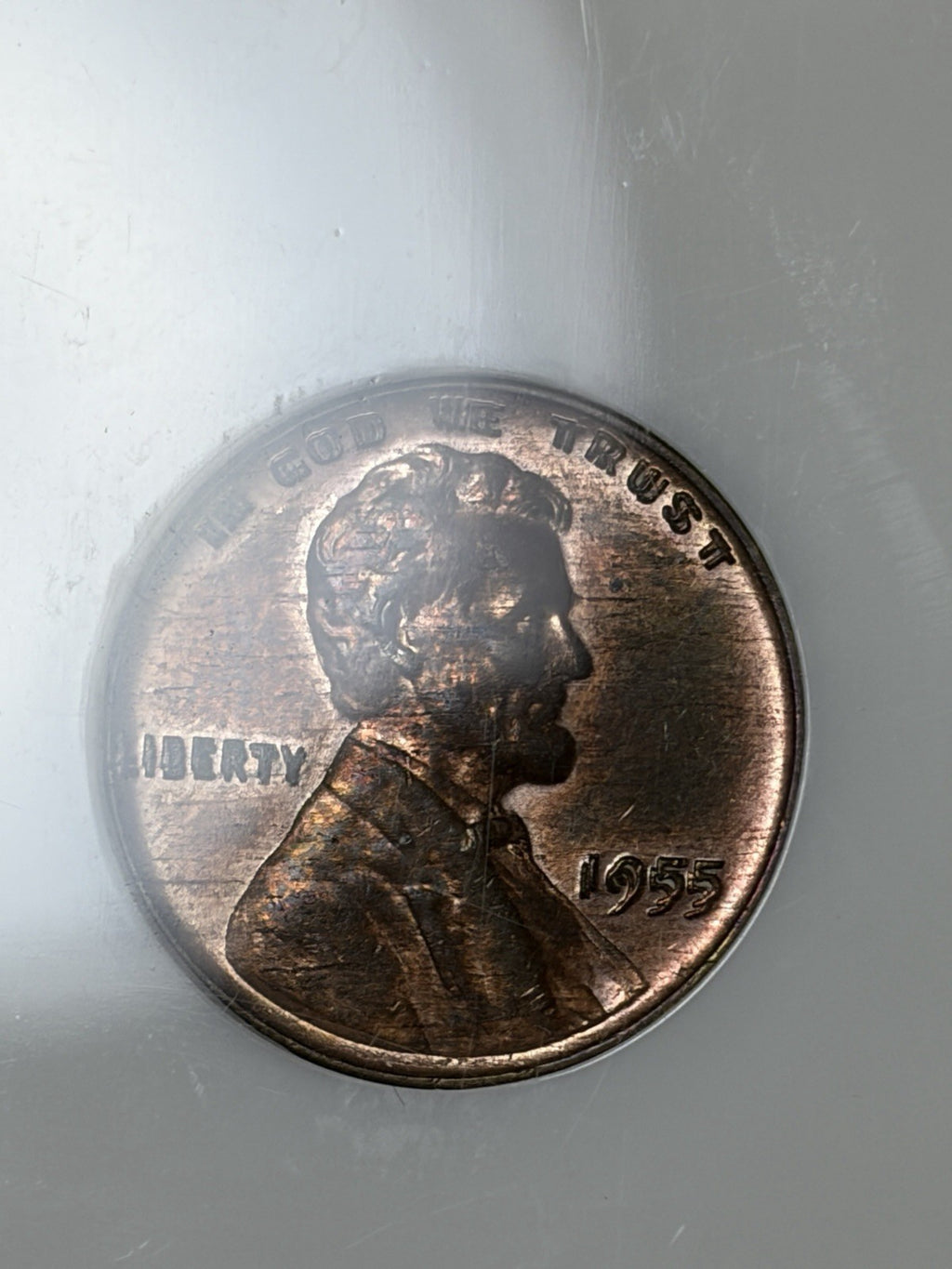 1955 NGC MS61 RB Double Die Obverse Old Fatty Holder