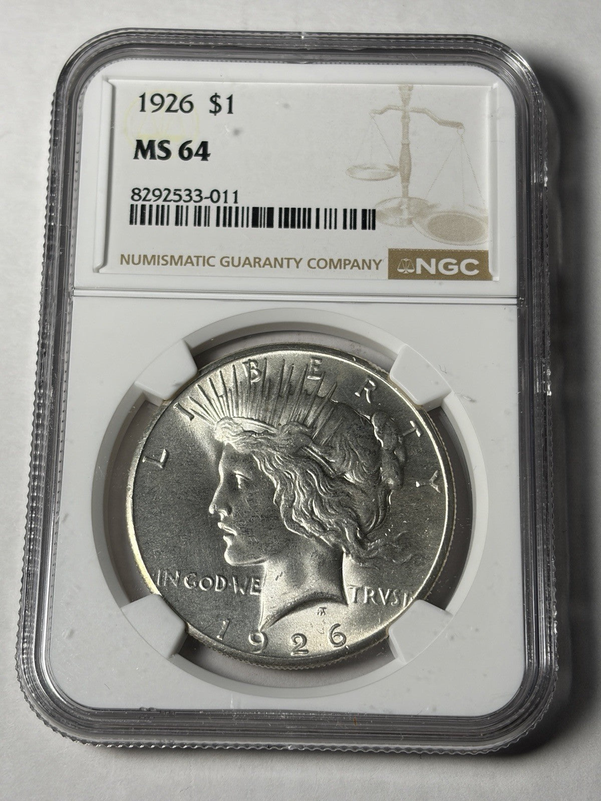 1926 NGC MS64 Peace Silver Dollar