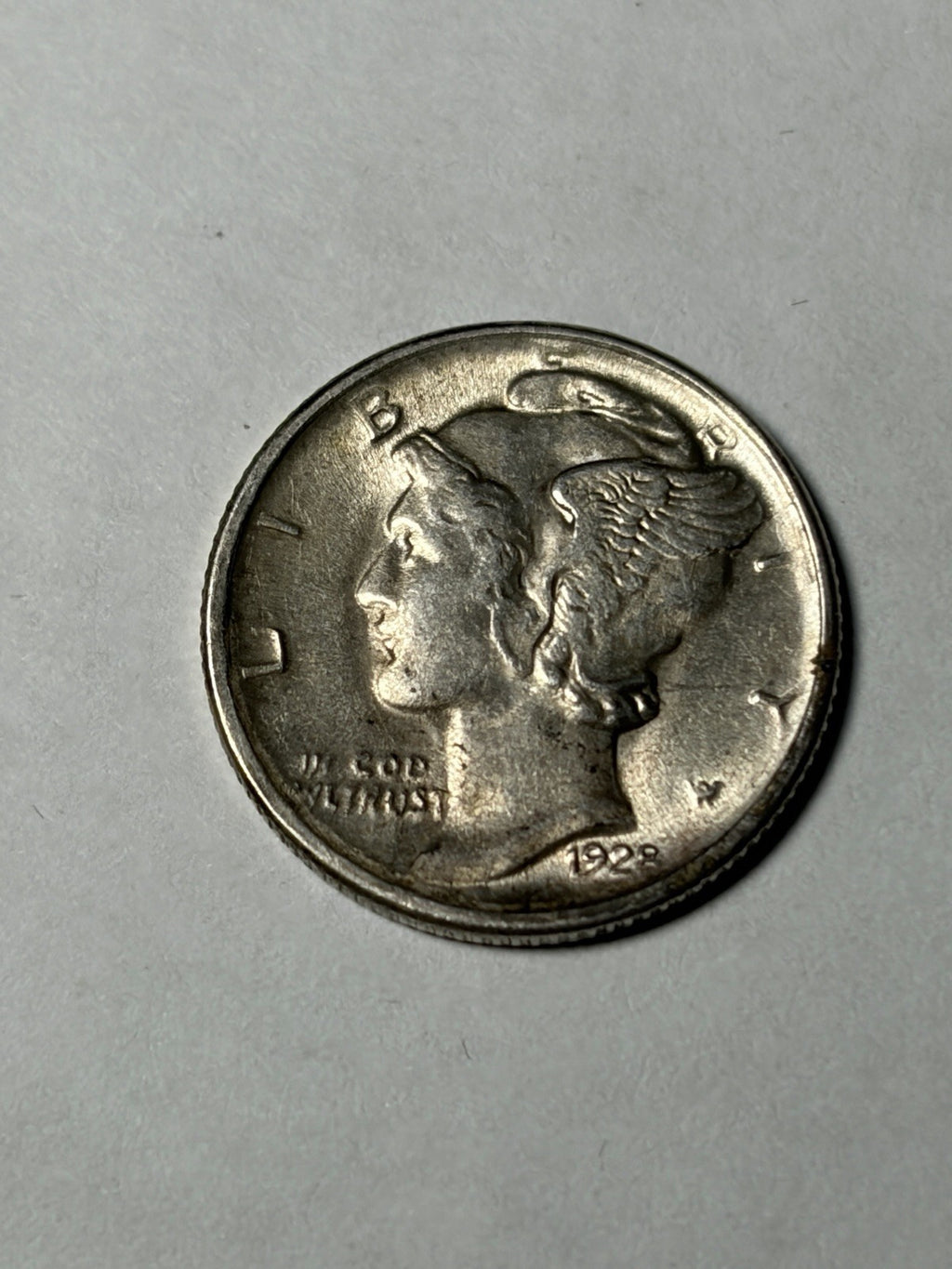 1928-D Mercury Silver Dime Strong Bands