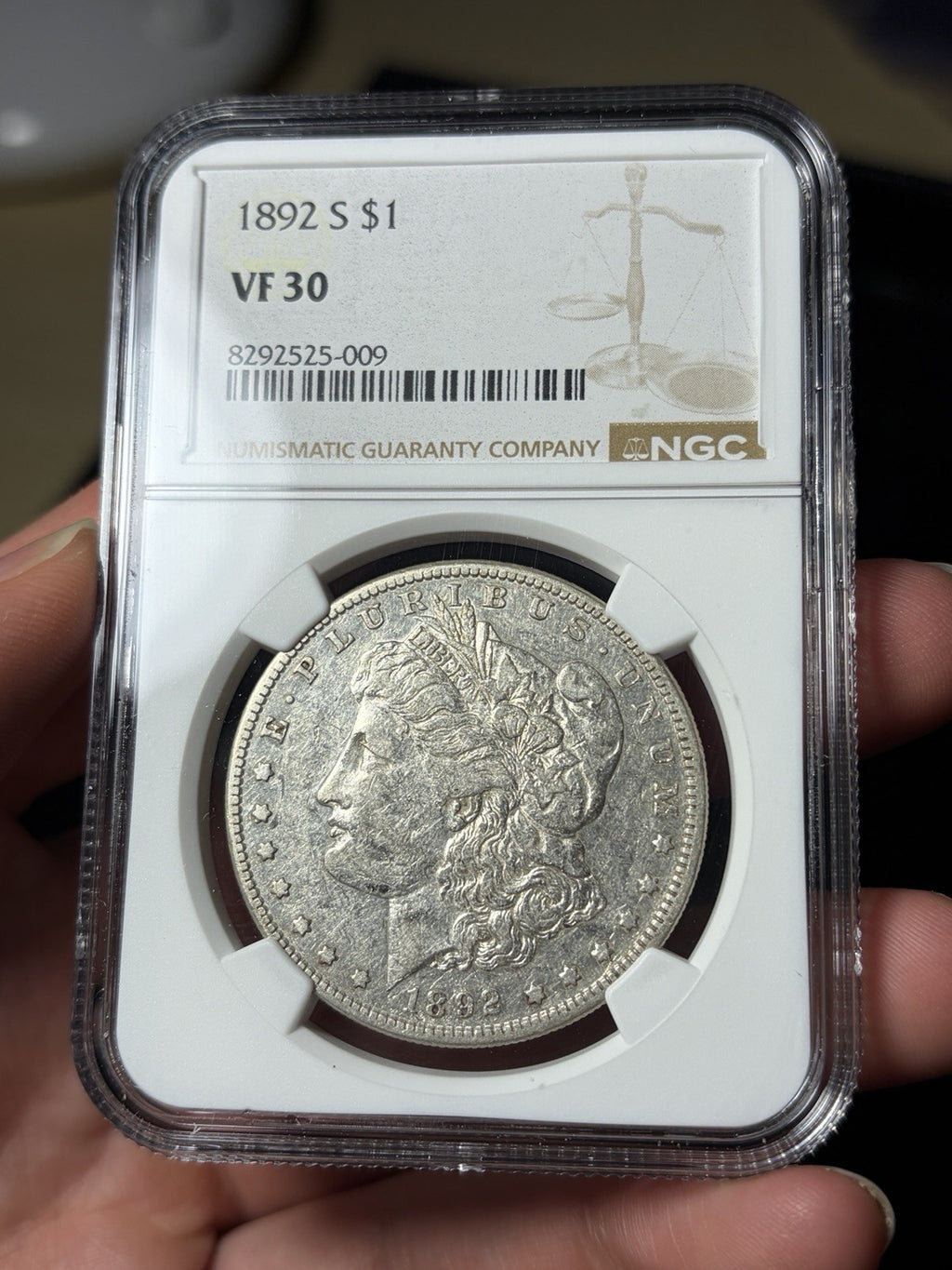 1892-S NGC VF30 Morgan Silver Dollar