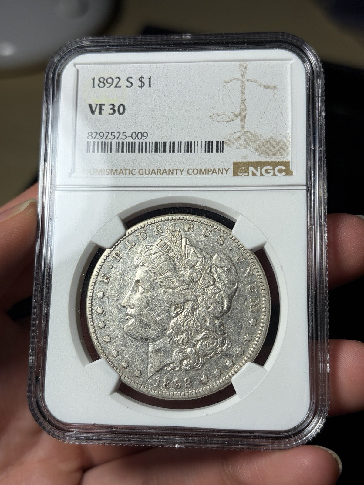 1892-S NGC VF30 Morgan Silver Dollar