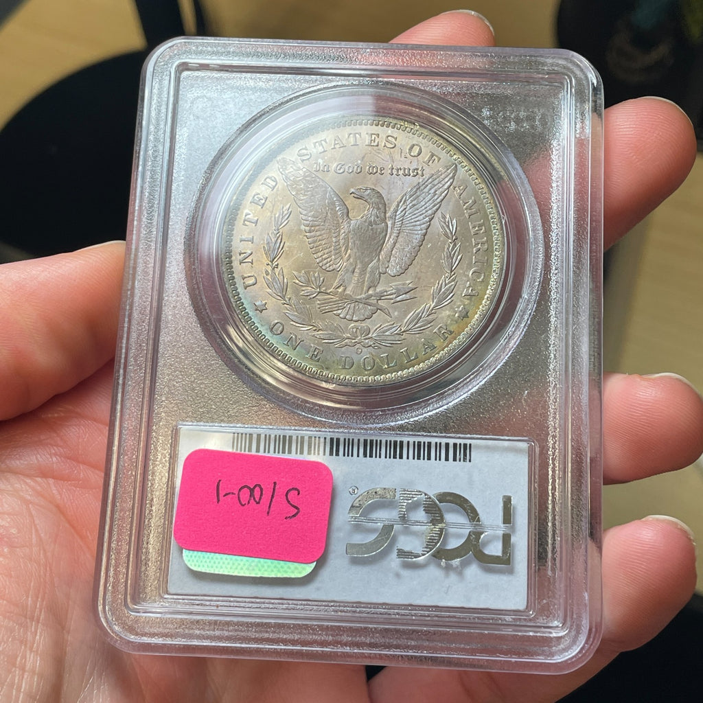 1885-O PCGS MS65 CAC Morgan Silver Dollar Dual Sided Toner PQ Coin