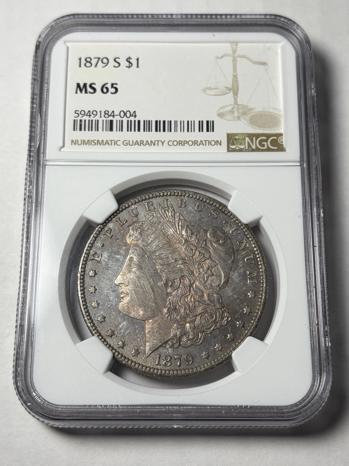 1879-S NGC MS65 Morgan Silver Dollar Toned