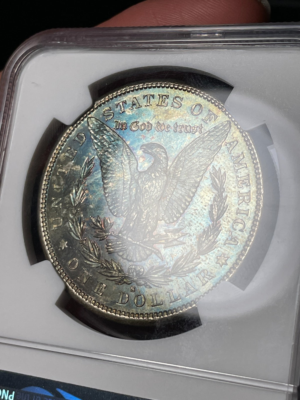 1881-S NGC MS67 Morgan Silver Dollar Blueberry Reverse Toned