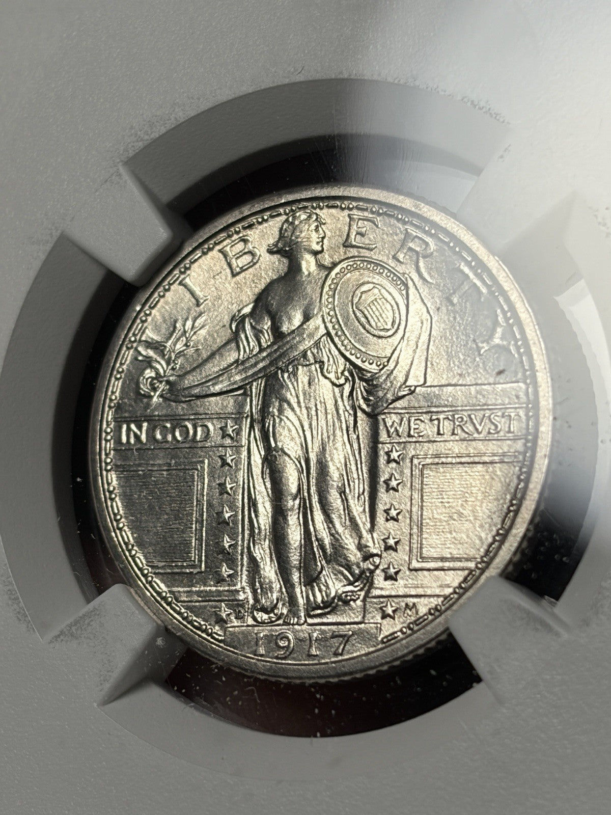 1917-D Type 1 NGC UNC Details Standing Liberty Quarter