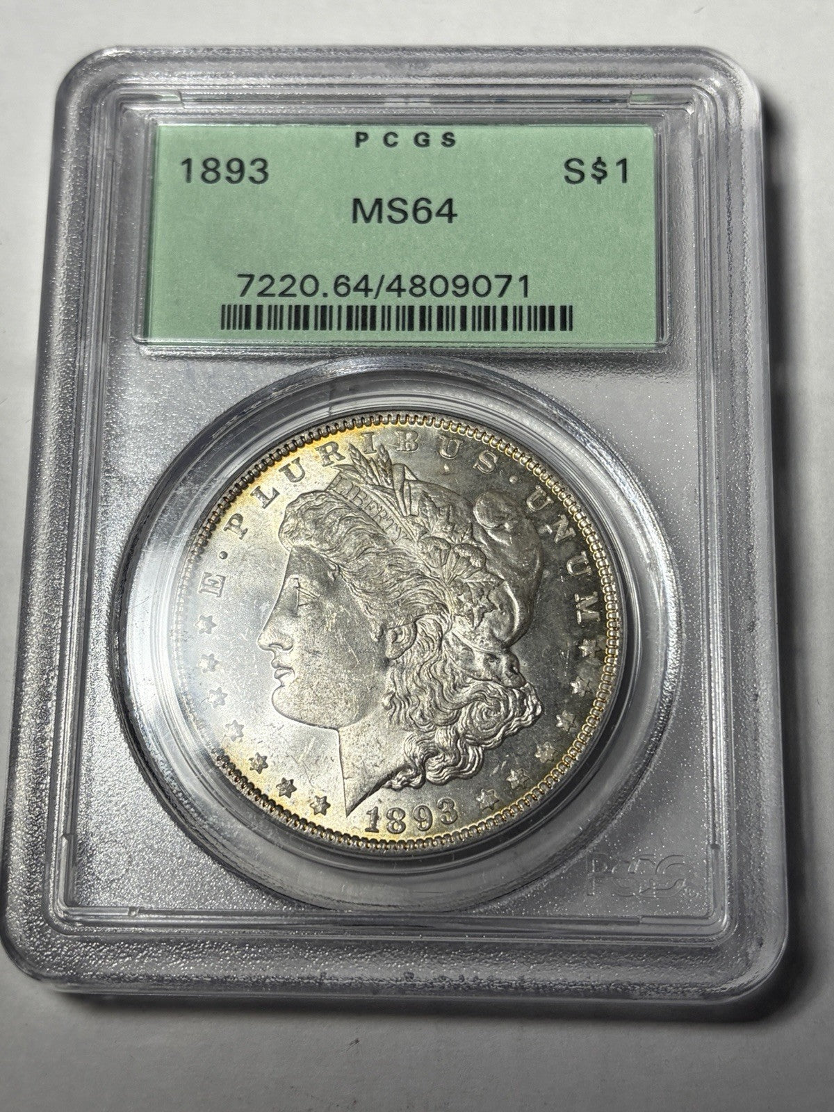 1893 PCGS MS64 Morgan Silver Dollar Old Green Holder