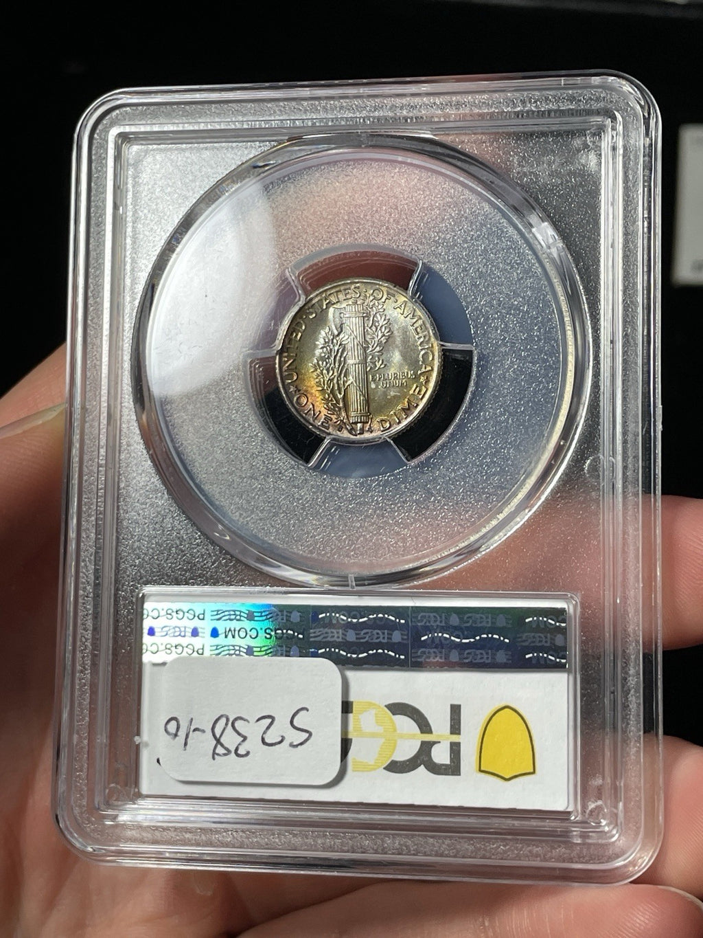 1937-S PCGS MS65 CAC Mercury Silver Dime Toned Nice