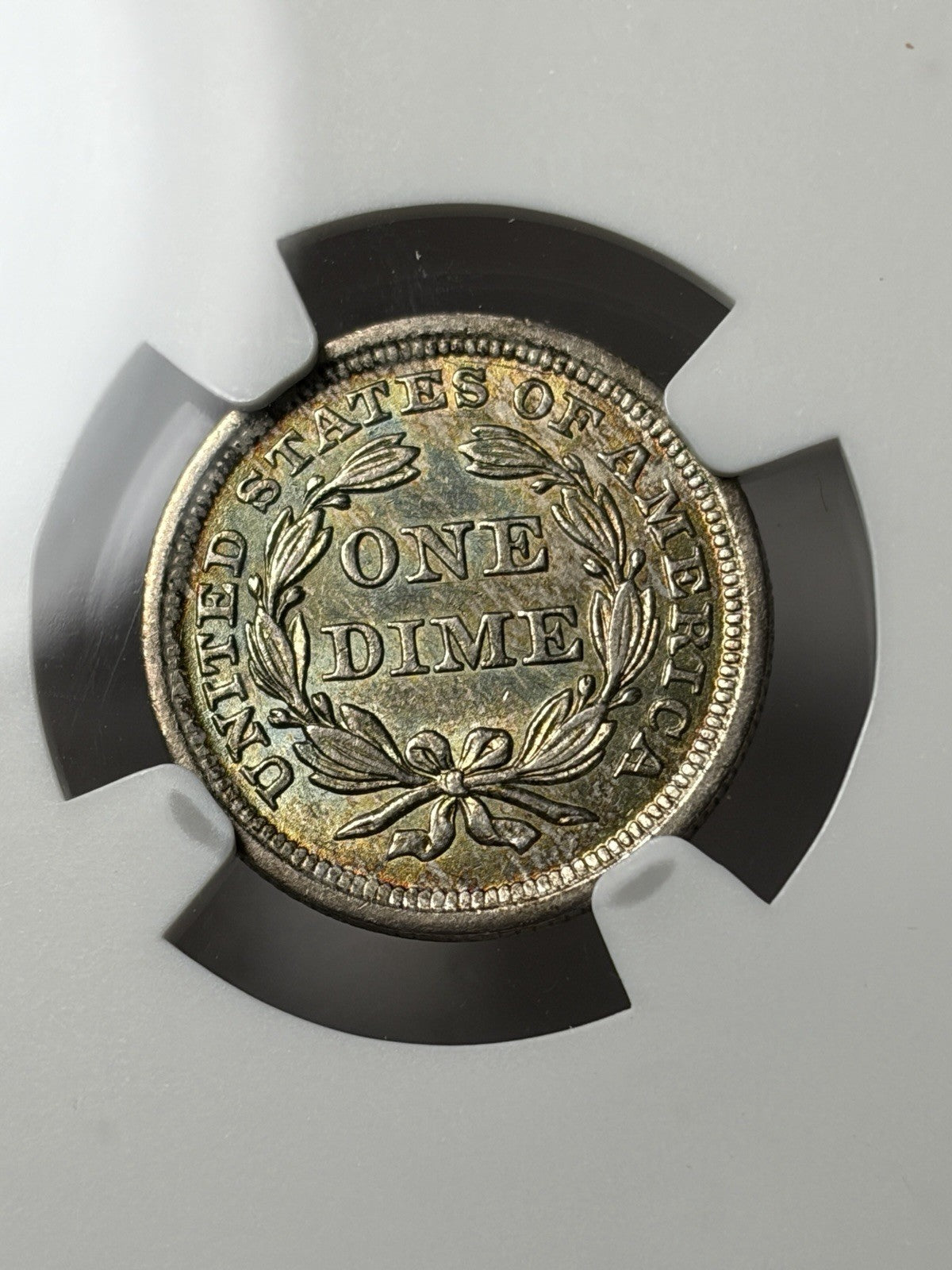 1841 NGC AU Details Seated Liberty Dime Toned