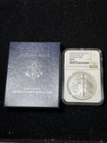 2008-W Reverse of 2007 NGC MS69 American Silver Eagle With OGP