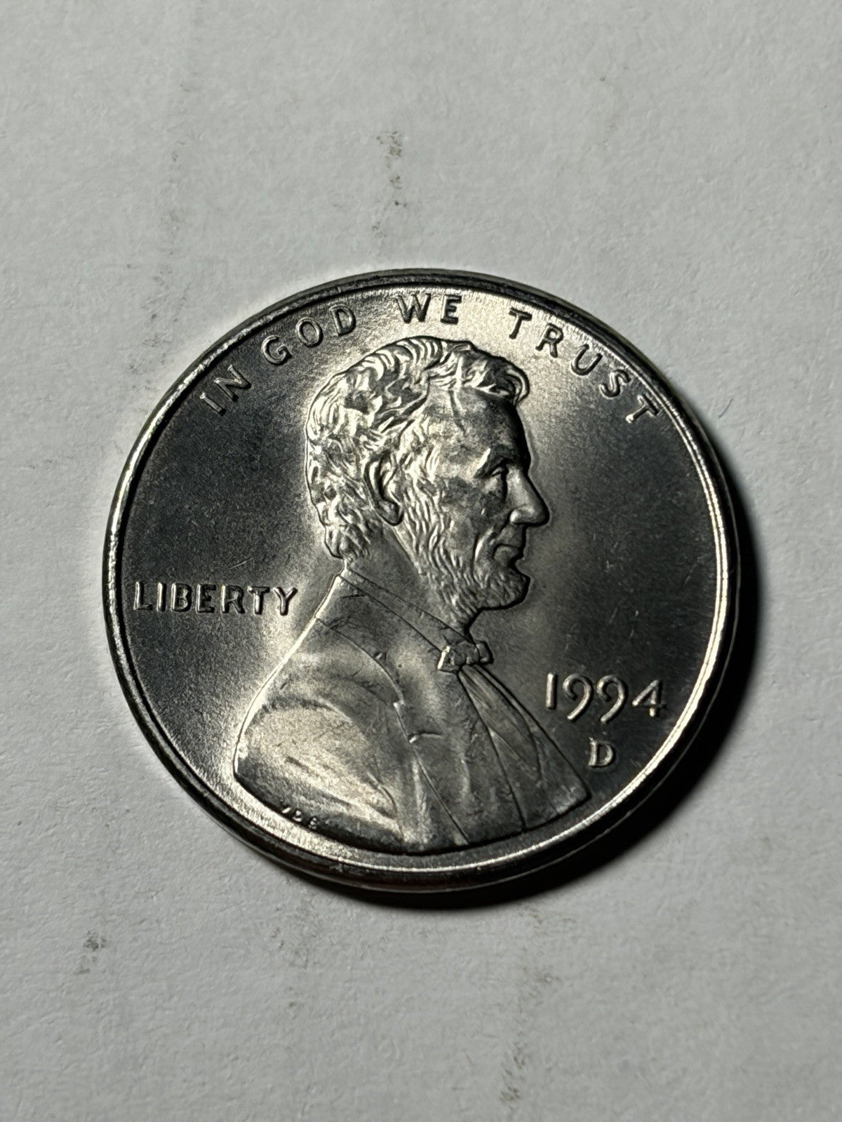 1994-D Lincoln Wheat Cent ERROR Struck On Zinc Planchet