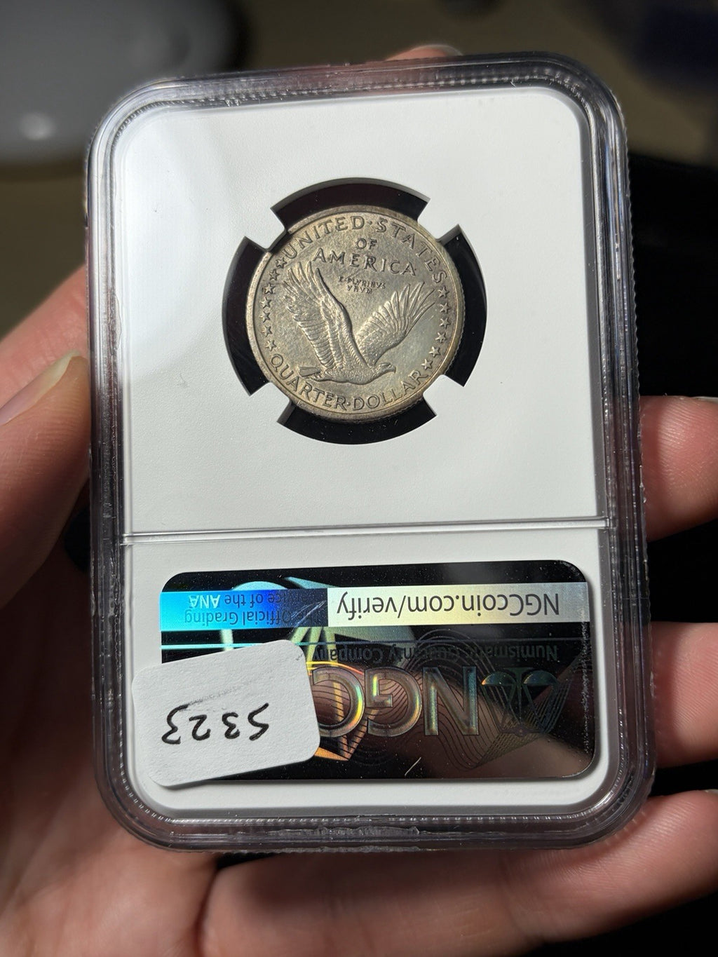 1917 Type 1 NGC Unc Details Standing Liberty Quarter Toned