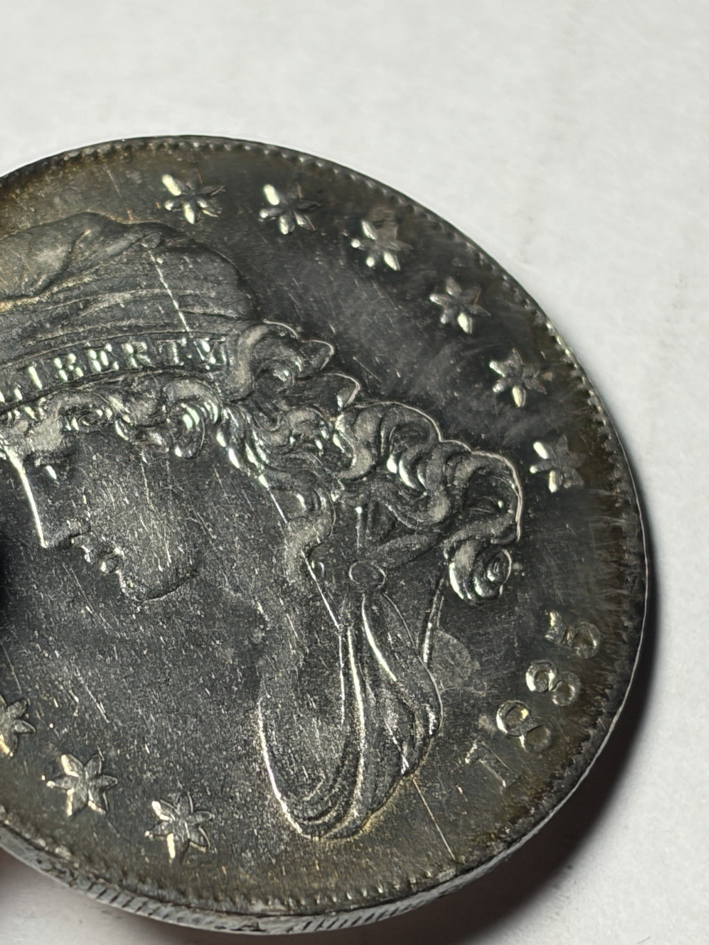 1835 Capped Bust Half Dollar Toned Details