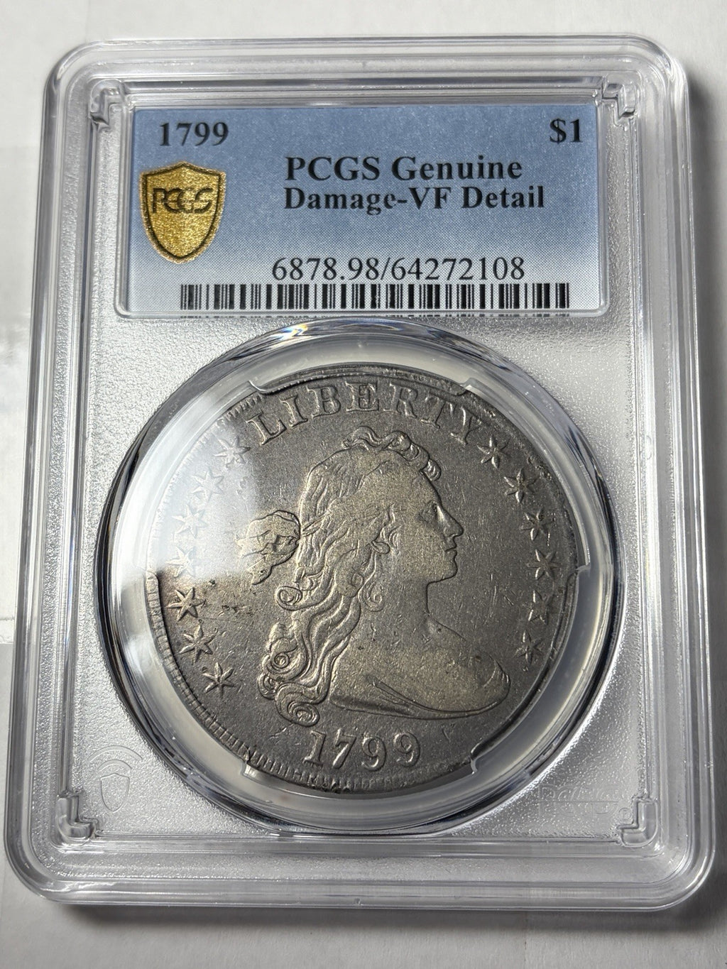 1799 PCGS VF Details Draped Bust Silver Dollar