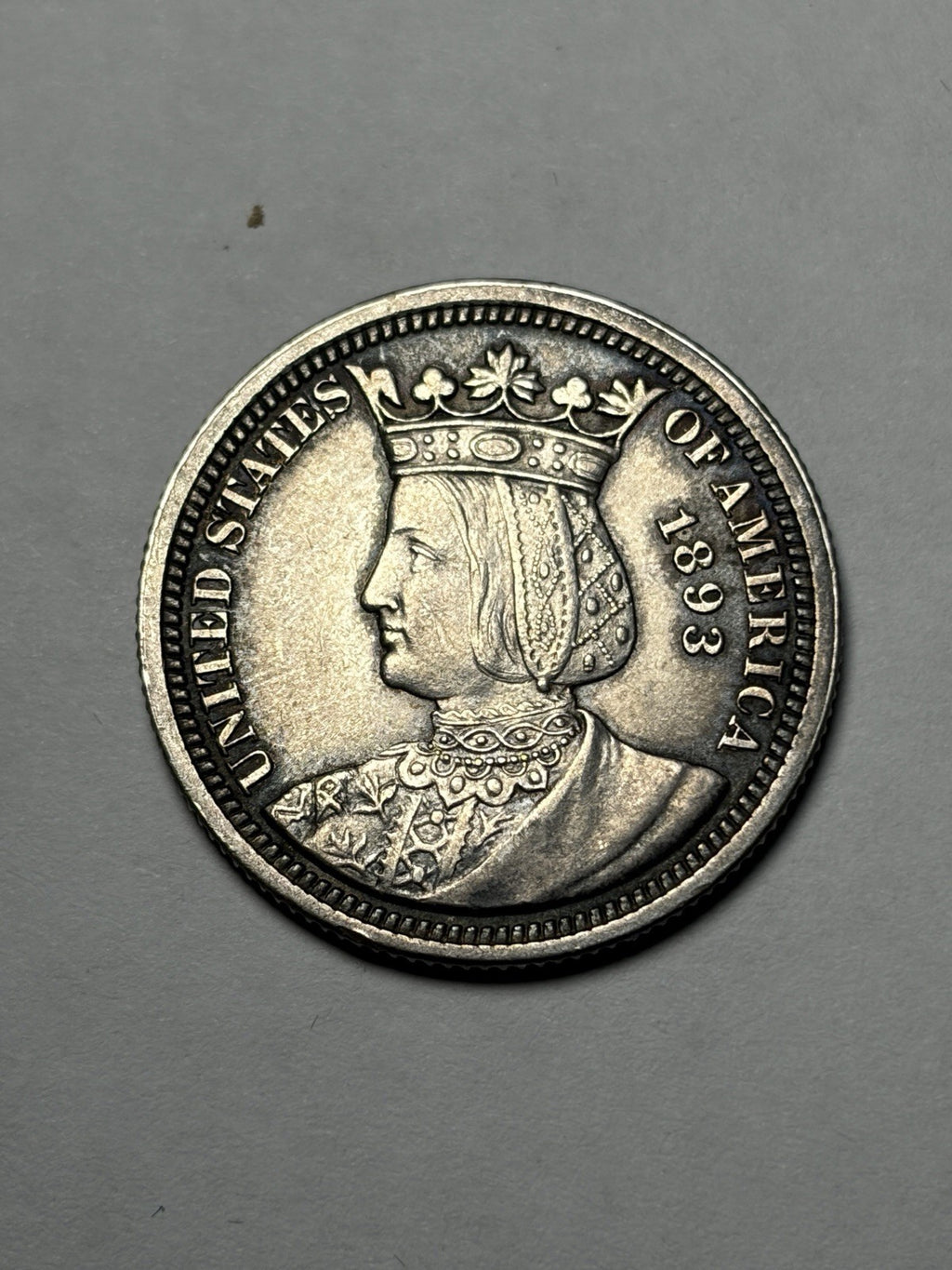 1893 Isabella Quarter Commemorative Toned