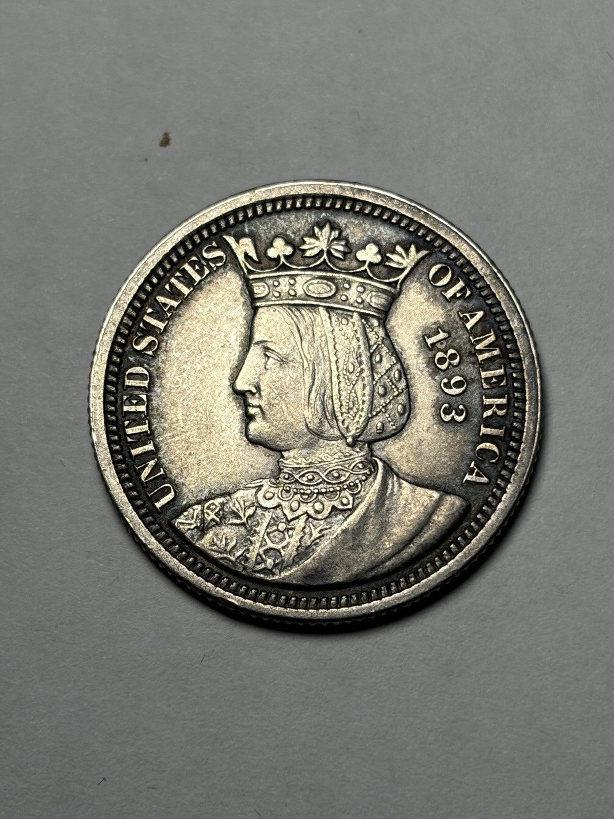 1893 Isabella Quarter Commemorative Toned