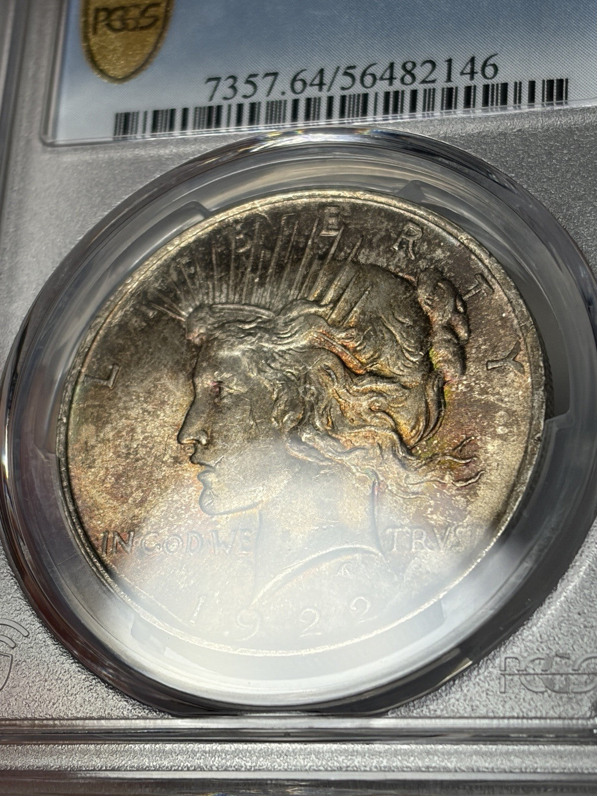 1922 PCGS MS64 Peace Silver Dollar Toned