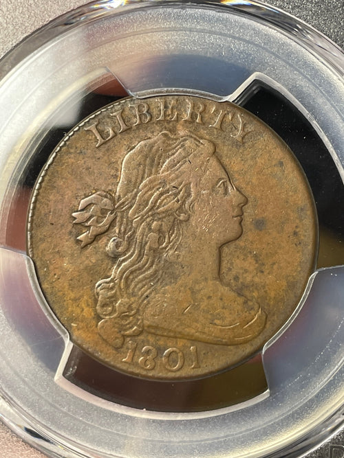 1801 PCGS VF Details Draped Bust Large Cent S-219 3 Errors RARE