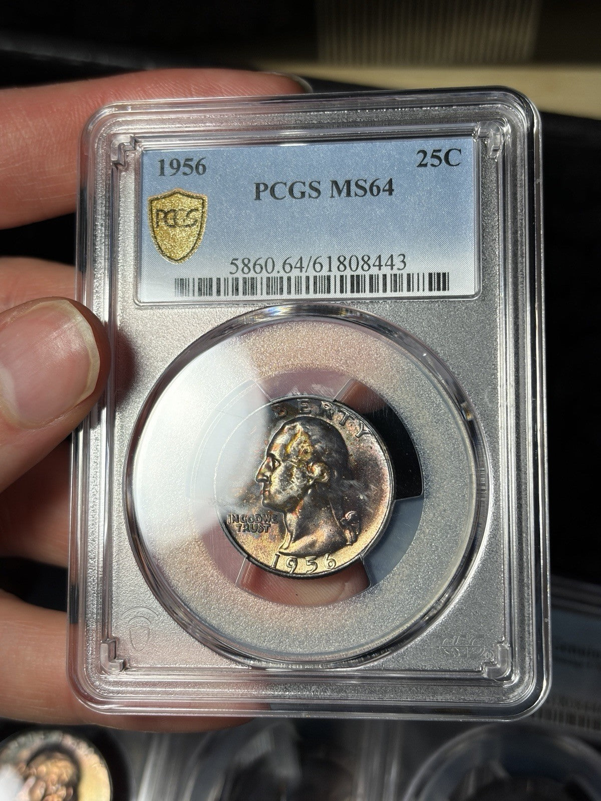 1956 US Mint Set 18 Coin Fully PCGS Graded Rainbow Toned WOW Original