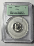 1945 PCGS MS64 Mercury Dime Old Green Holder