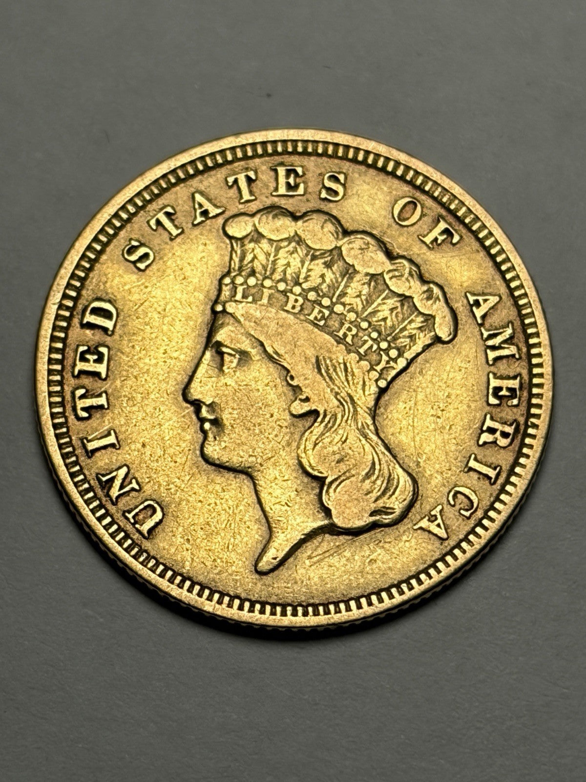 1854 Three Dollar Gold Piece G$3 Details