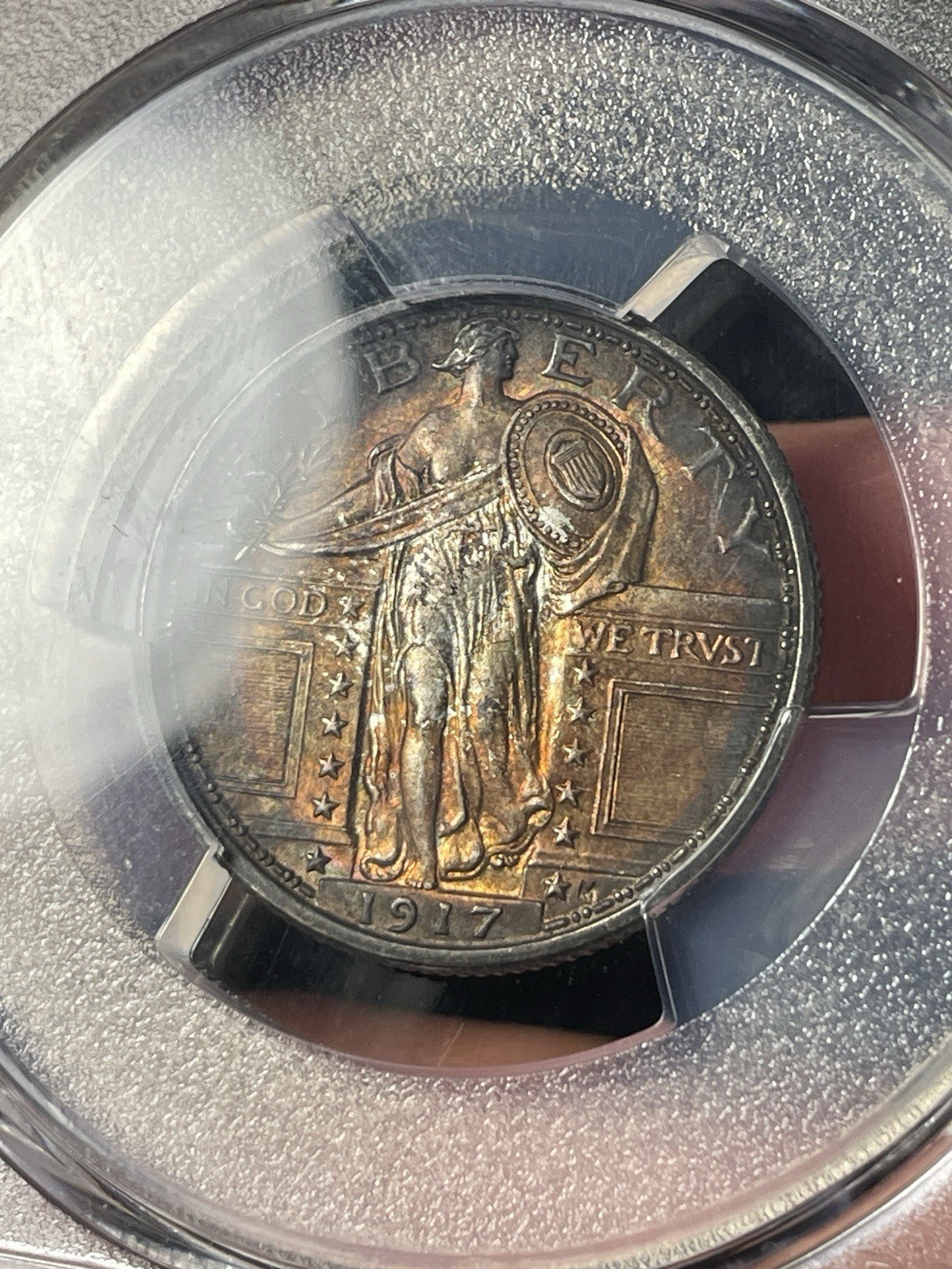 1917 PCGS MS65 FH Standing Liberty Quarter Toned