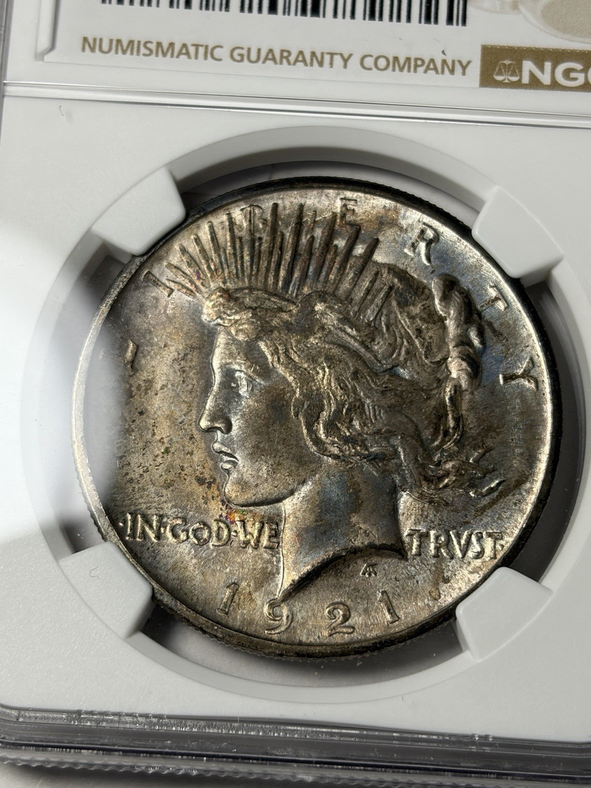 1921 NGC MS65 Peace Silver Dollar Toned Key Date