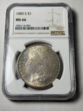 1880-S NGC MS66 Morgan Silver Dollar Toned