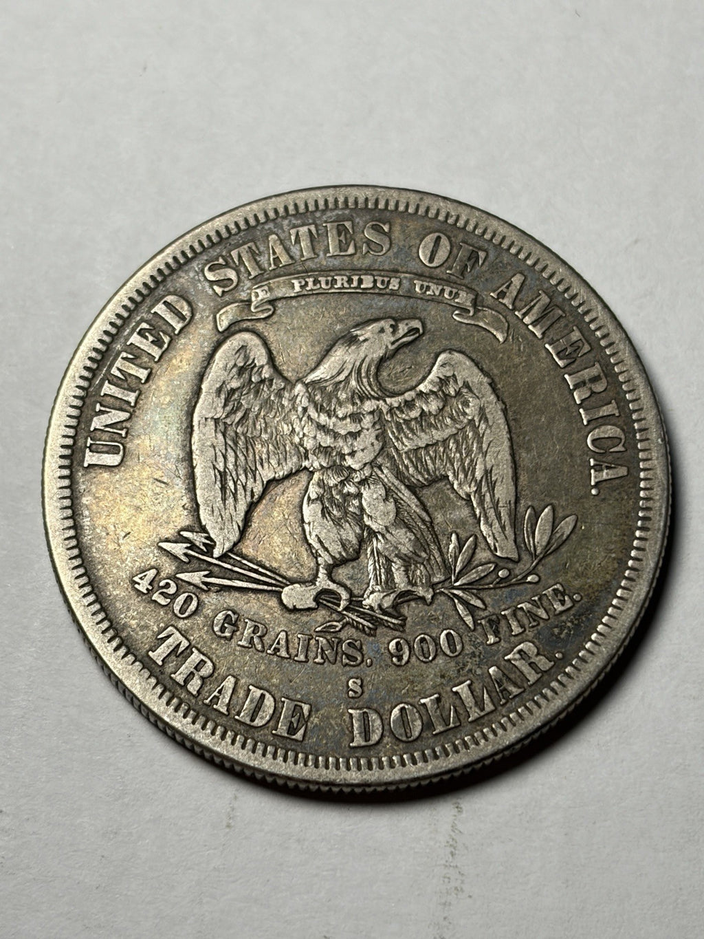 1877-S Trade Silver Dollar Toned