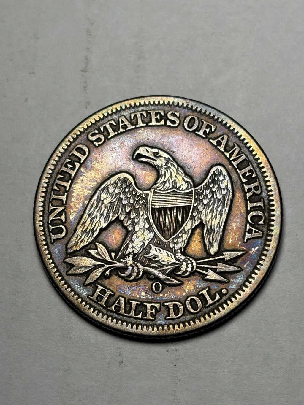 1854-O With Arrows Seated Liberty Half Dollar Toned