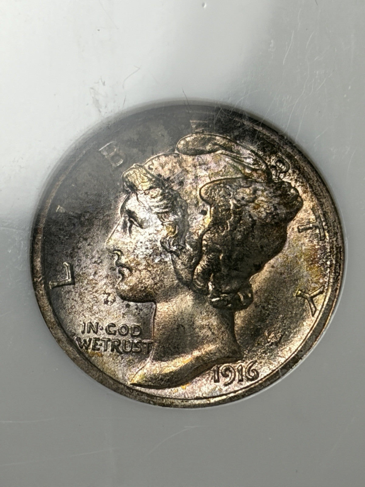 1916 NGC MS67 FB Mercury Dime Toned